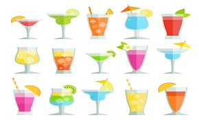 15 flat summer cold drinks vector